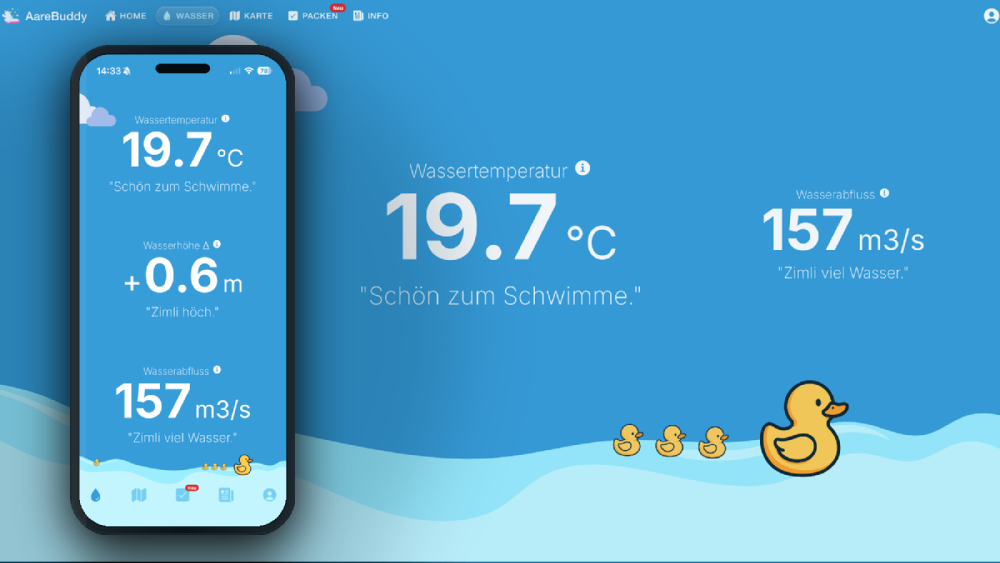 AareBuddy river conditions on web and mobile.